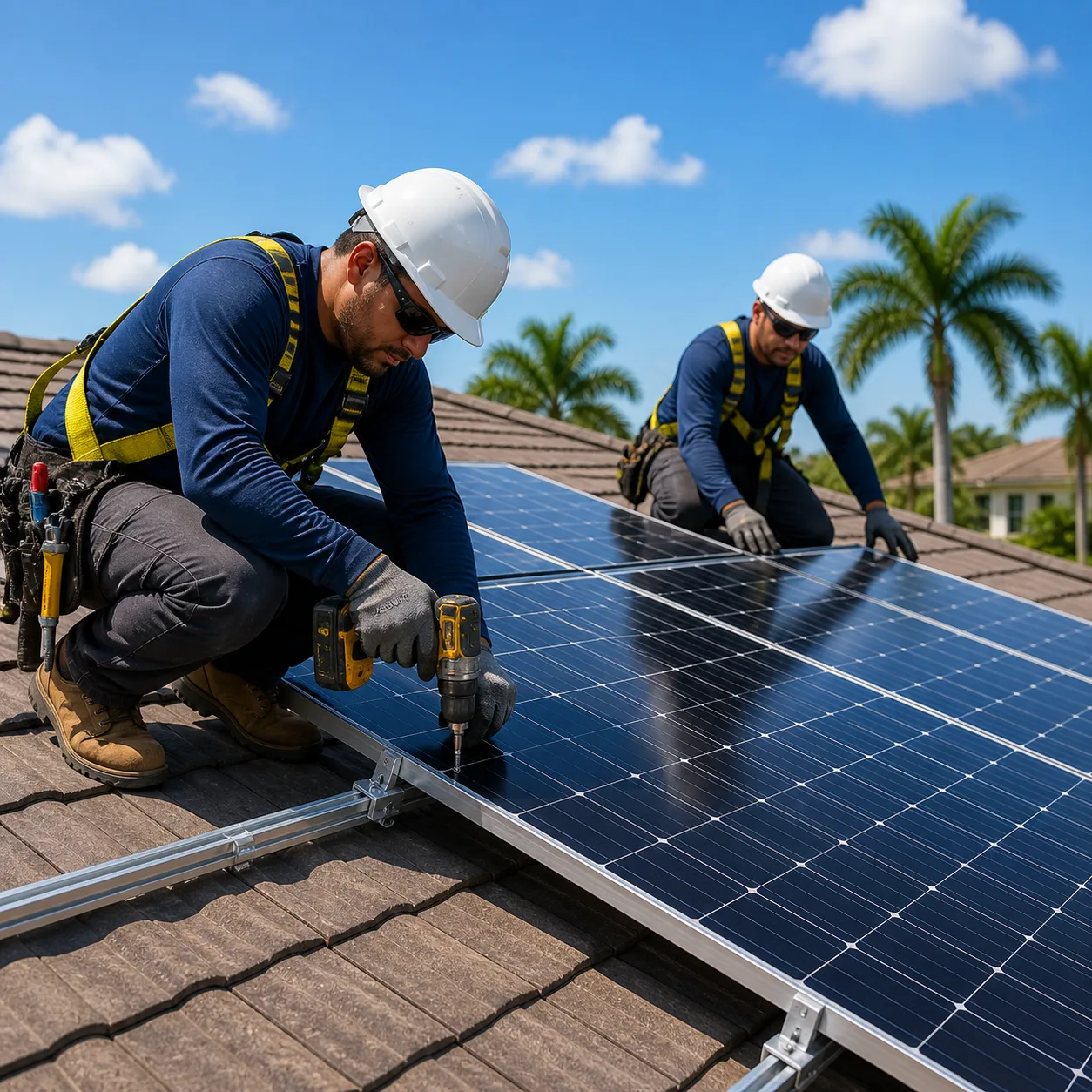 Solar installation team